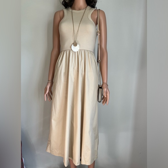 Old Navy | Dresses | Nwt Women Fit Flare Highneck Combination Midi ...